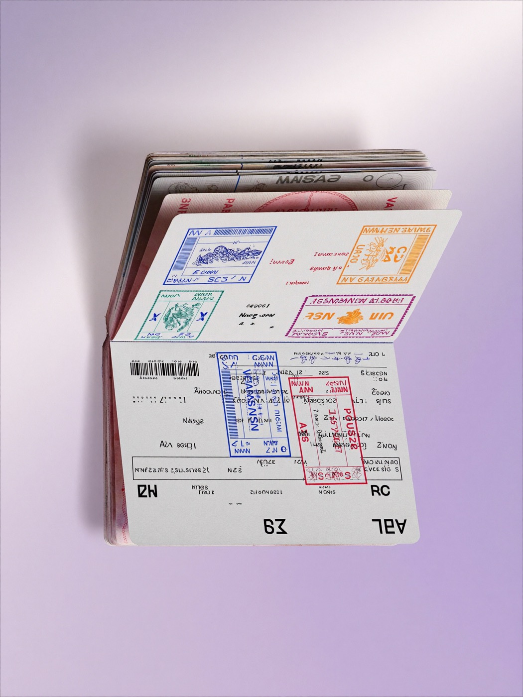 Passport filled with visa stamps